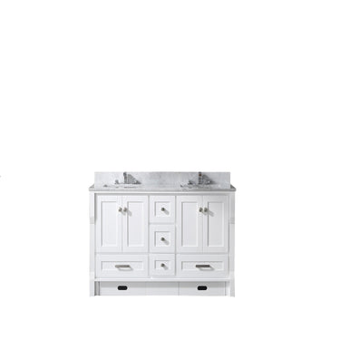 Eviva Booster 72 in. Double Sink Vanity in White with White Carrara Marble Countertop Vanity Eviva